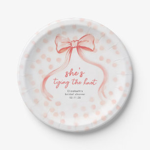 Blozende Roze Strik Whimsical Minimalistische Brui Papieren Bordje