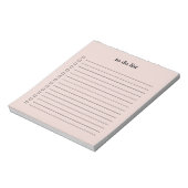 Blozende Roze Takenlijst Minimalistisch Leraar Een Notitieblok (Linkerzijde)