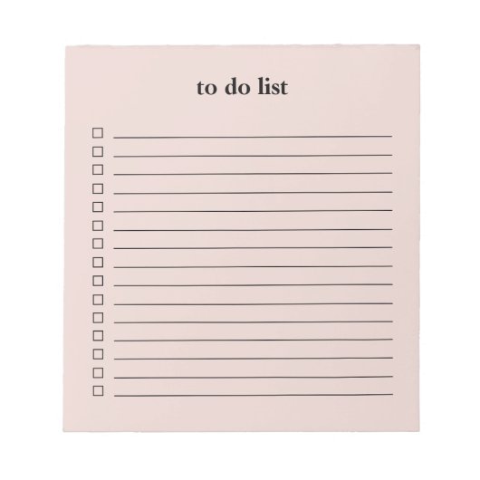Blozende Roze Takenlijst Minimalistisch Leraar Een Notitieblok (Voorkant)