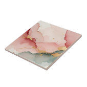 Blozende Roze Teal Goud Abstract Tegeltje (Zijkant)