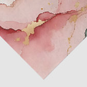 Blozende Roze Teal Gouden Abstract Tissuepapier (Detail)