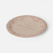 Blozende Roze Tuin Bloemachtige Bruiloft Feest Papieren Bordje (Gekanteld)