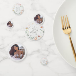 Blozende Roze Tuin Bloemen Krans Bruidsfeest Confetti