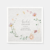 Blozende Roze Tuin Bloemen Krans Bruidsfeest Servet (Voorkant)