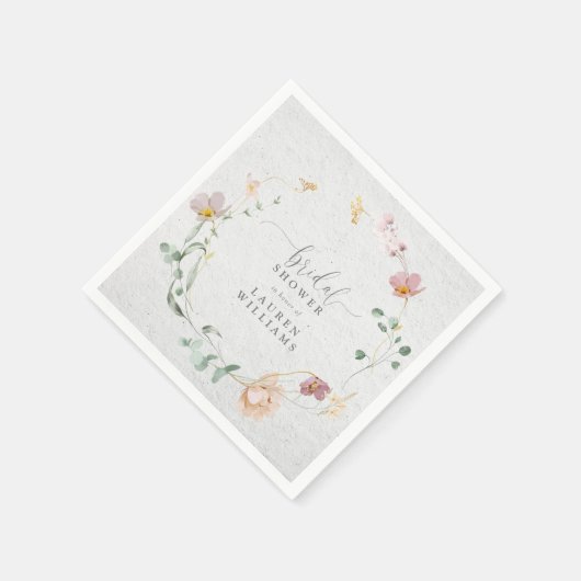 Blozende Roze Tuin Bloemen Krans Bruidsfeest Servet (Hoek)