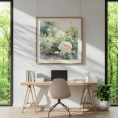 Blozende Roze Tuinrozen Poster