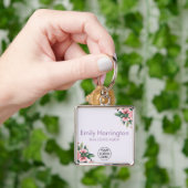 Blozende Roze Vastgoedmakelaar Sleutelhanger (Hand)