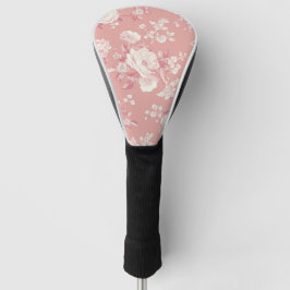 Blozende Roze Vintage Roos Toile Bloemmotief Golfheadcover