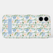 Blozende Roze Waterverf Gestreepte Persoonlijke Case-Mate iPhone Case (Achterkant (horizontaal))