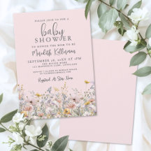 Blozende Roze Wilde Bloem Baby Shower