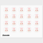 Blozende Roze Wilde Bloem Bedankt Sticker (Vel)