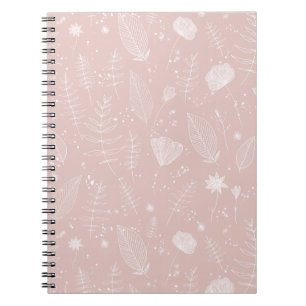 Blozende Roze Wilde Bloem Botanisch Patroon Notitieboek