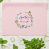 Blozende Roze Wilde Bloem Theedoek (Gevouwen)