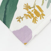 Blozende Roze Wilde Bloem Waterverf Naam Fleece Deken (Hoek)