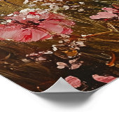 Blozende Roze Wilde Bloemen Schilderij Poster (Hoek)