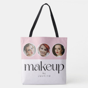 Blozende Roze Witte 3 Foto MUA Make-up Artiest Tote Bag