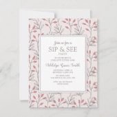 Blozende Roze Witte Bladeren Baby Shower Slurk en Kaart (Voorkant)