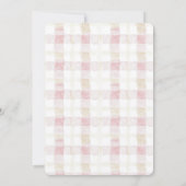 Blozende Roze Witte Crème Plaid Strepen Bruidsfees Kaart (Achterkant)