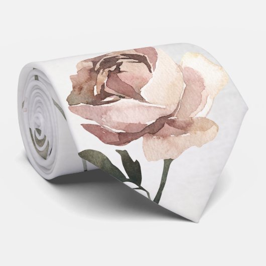 Blozende Roze Witte Desdemona Rozen  Stropdas (Opgerold)