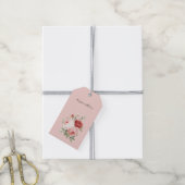 Blozende Roze Witte Rode Rozen Bloemrijke Bruiloft Cadeaulabel (Met Touw)