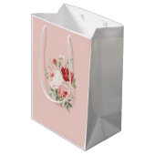 Blozende Roze Witte Rode Rozen Bloemrijke Bruiloft Medium Cadeauzakje (Achterkant Gekanteld)