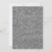 Blozende Roze Zilver Glitters Moderne Bruidsdouche Kaart (Achterkant)