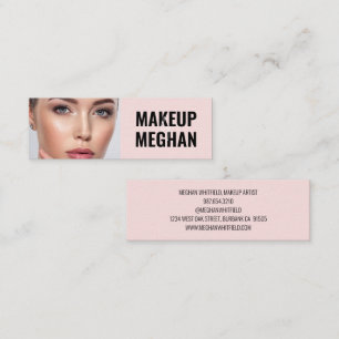Blozende Roze Zwarte Moderne Foto Make-up Mini Visitekaartje