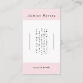 Blozende Roze Zwarte Script Foto Kapper Visitekaartje (Achterkant)