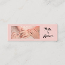 Blozende Roze Zwarte Script Foto Nagel Manicure Mi
