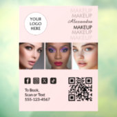 Blozende Roze Zwarte Script Foto QR-code Sociaal I Raamsticker (Vel 3)