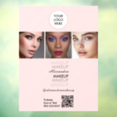 Blozende Roze Zwarte Script Foto QR Code Sociaal I Raamsticker (Vel 3)