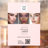 Blozende Roze Zwarte Script Foto QR Code Sociaal I Raamsticker (Vel 2)