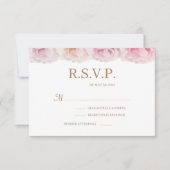 Blozende Rozen Elegant Bloem Bruiloft RSVP Kaart (Voorkant)