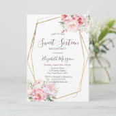 Blozende Rozen Gouden Lijst Sweet 16 Kaart (Staand voorkant)