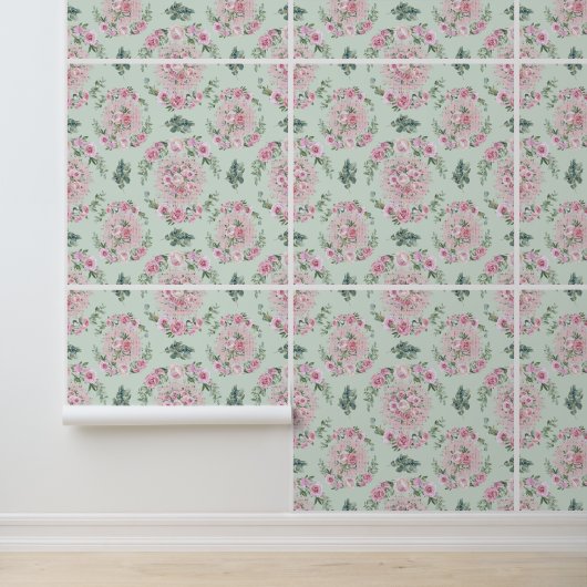 Blozende Rozen Harmonie Behang (Applicatie)