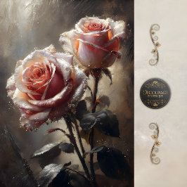 Blozende Rozen Paar Decoupage Tissuepapier