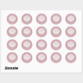 Blozende schelp Doop dank je Ronde Sticker (Vel)