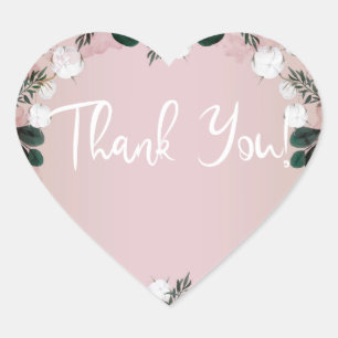 Blozende Taupe Katoen Bloemige Groene Planten Land Hart Sticker