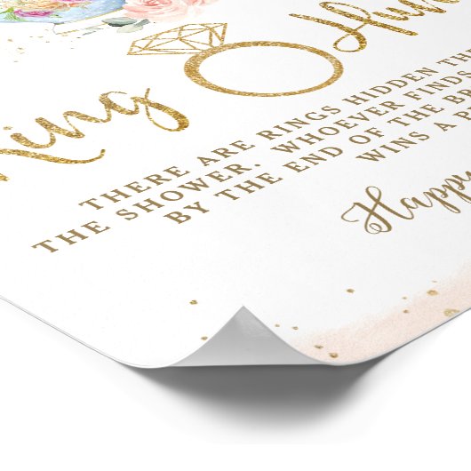 Blozende Thee Party Bruiloft Jacht Ring Hunt Poster (Hoek)