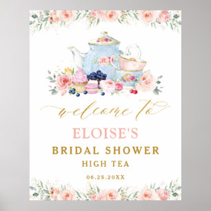 Blozende Thee Tuin Bruiloft Baby Shower Ontvangst Poster