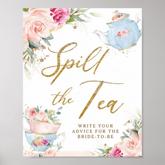 Blozende Thee Tuintje Bruiloft Feest - Vertel Alle Poster (Voorkant)