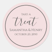 Blozende Trouw Simpele Kalligrafie Script Cadeautj Ronde Sticker (Voorkant)