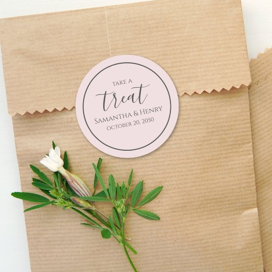 Blozende Trouw Simpele Kalligrafie Script Cadeautj Ronde Sticker