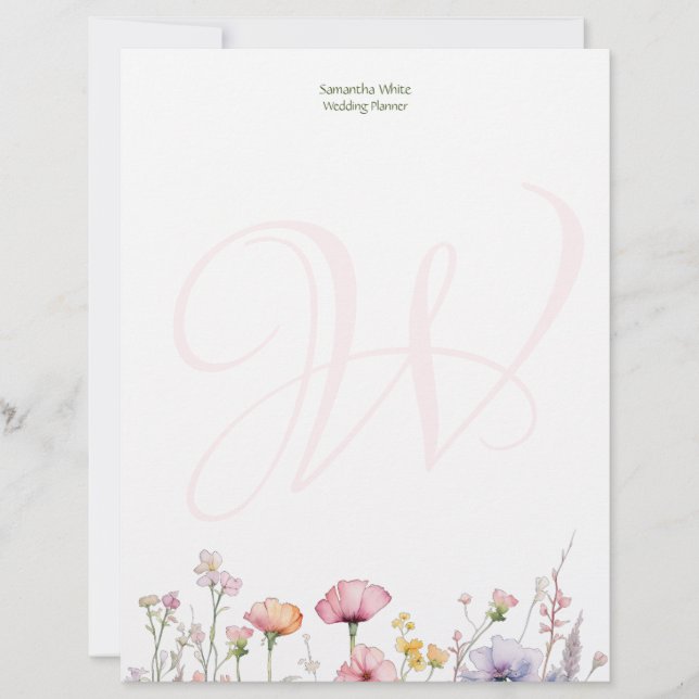 Blozende Tuin Aquarel Persoonlijk Briefhoofd (Voorkant)