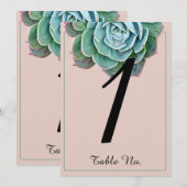 Blozende Vetplant Bruiloft Tafelnummer (Voorkant / Achterkant)