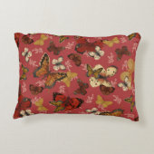 Blozende Vleugels – Roze Vlinderpatroon Accent Kussen (Achterkant)