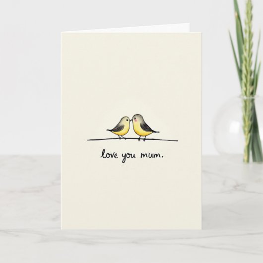 Blozende Vogels Moeders Liefde Kaart (Voorkant)
