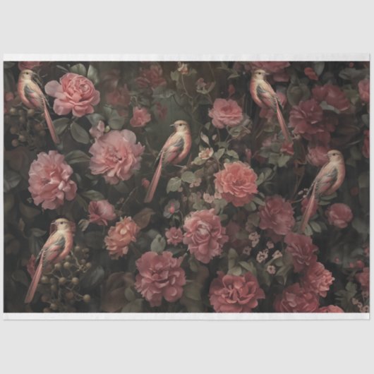 Blozende vogels tissuepapier (Voorkant)