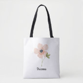 Blozende Waterverf Bloem Naam Tote Bag (Voorkant)