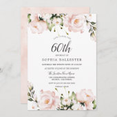 Blozende Waterverf Bloemen 60ste Verjaardagsfeest Kaart (Voorkant / Achterkant)